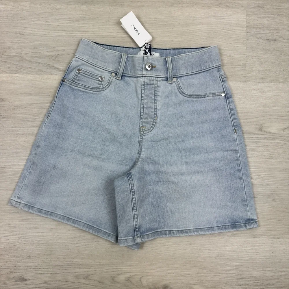 SPANX Pull On High Waist Denim Shorts 7